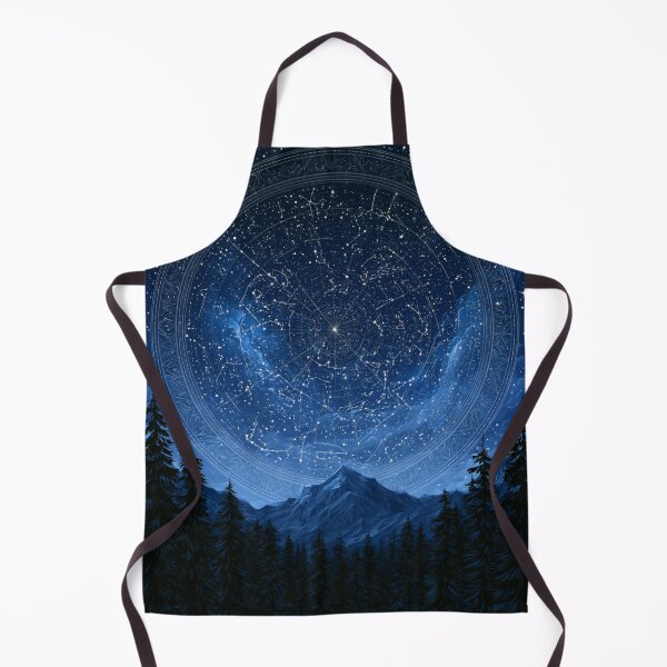Item preview, Night Sky Constellation Map Over Pine Forest Vector designed and sold by TrendyGalaxy.