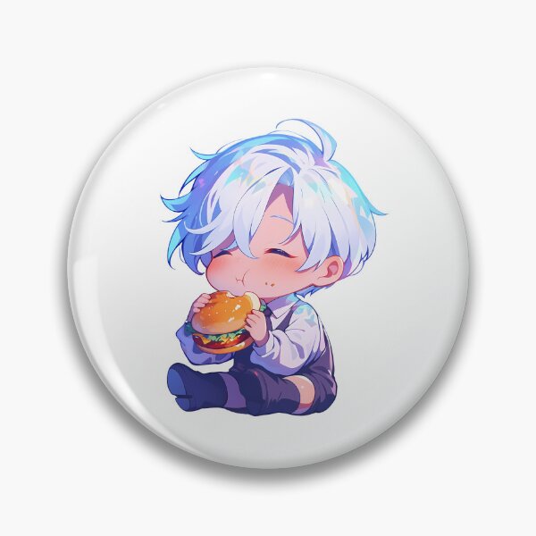 Item preview, Antarcticite Land Lustrous Anime Chibi Kawaii Burger Sparkle Bluehair Moment designed and sold by Dashsopaner.
