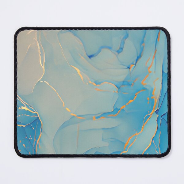 Item preview, Blue and Gold Alcohol Ink Abstract Marble Waves Wall Art designed and sold by LuxocaDesigns24.