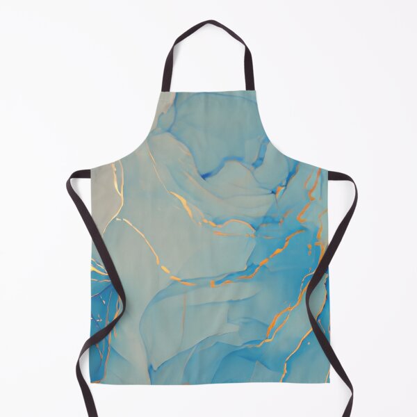 Item preview, Blue and Gold Alcohol Ink Abstract Marble Waves Wall Art designed and sold by LuxocaDesigns24.