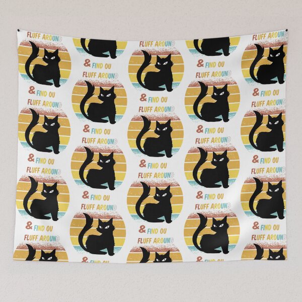 Item preview, Retro Vintage Fluff Around And Find Out Amazing For Momdaddaughterson Small Cat designed and sold by douglasseufemia.