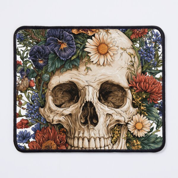 Item preview, Floral Skull Artwork with Blooming Flowers Vector designed and sold by TrendyGalaxy.