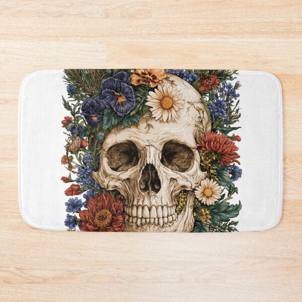 Item preview, Floral Skull Artwork with Blooming Flowers Vector designed and sold by TrendyGalaxy.