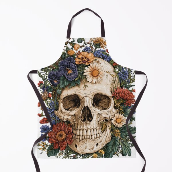 Item preview, Floral Skull Artwork with Blooming Flowers Vector designed and sold by TrendyGalaxy.