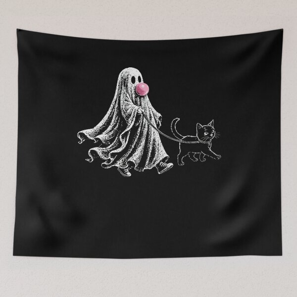 Item preview, Halloween Ghost Walking with Cat Cute designed and sold by suhairee-studio.