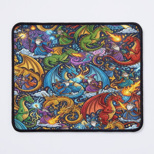 Item preview, Cartoon wizards fighting magical dragons. designed and sold by Solomon-Ent-144.