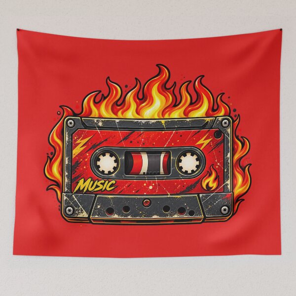 Item preview, Burning Beats Retro Cassette designed and sold by Hari Arts.