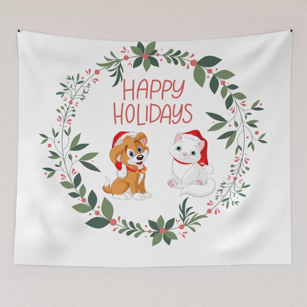Item preview, Dog and cat christmas wreath  designed and sold by JSMidnightCreations .