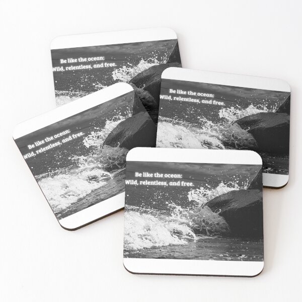 Item preview, Be like the sea - black and white wave photography designed and sold by Tammigrafie.