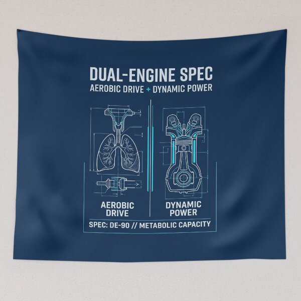 Item preview, Dual Engine Spec - Functional Fitness Hybrid Athlete Gift designed and sold by SplashTastic.
