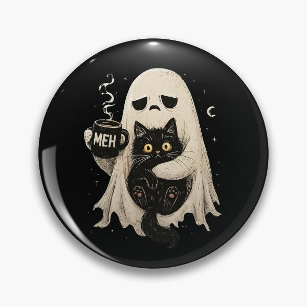 Item preview, Halloween Ghost Holding Black Cat designed and sold by suhairee-studio.