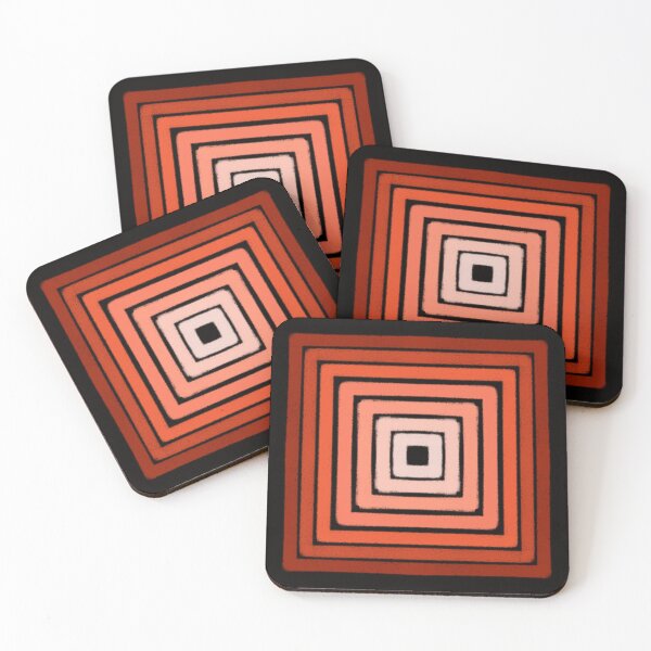Item preview, ⁠Mid Century Modern Orange Geometric Squares⁠ designed and sold by LittleHappiness by Kamollak .