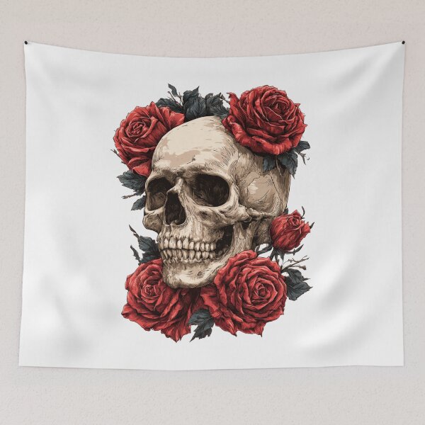 Item preview, Gothic Rose Skull Artwork Tattoo Style Graphic designed and sold by TrendyGalaxy.