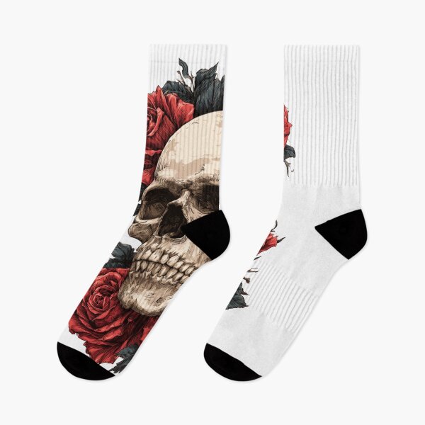 Item preview, Gothic Rose Skull Artwork Tattoo Style Graphic designed and sold by TrendyGalaxy.
