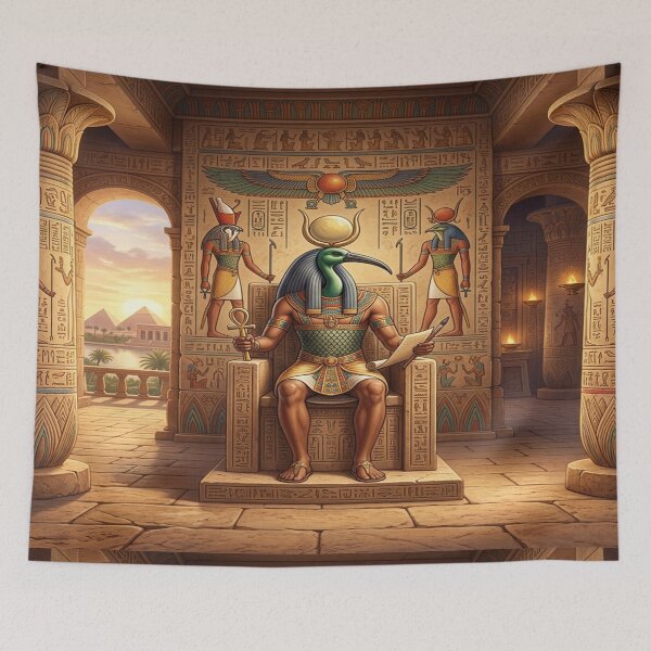 Item preview, Thoth seated in a sunlit Egyptian temple designed and sold by Solomon-Ent-144.