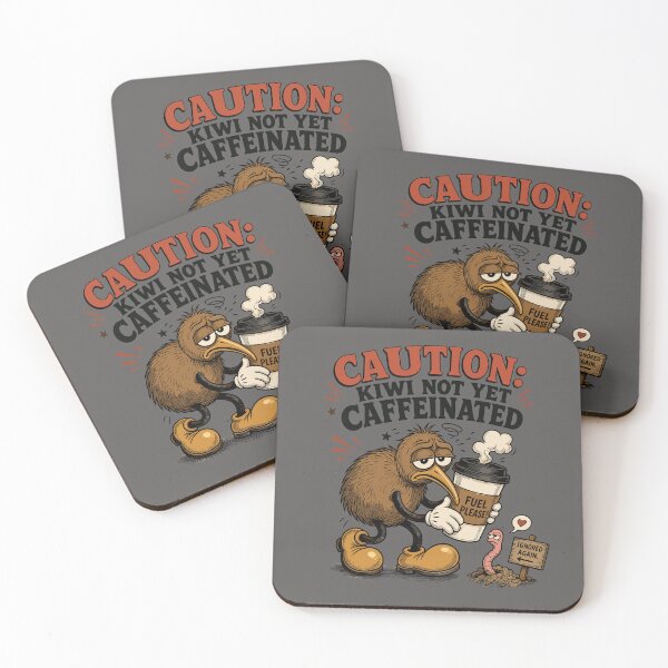 Item preview, Kiwi Not Yet Caffeinated Funny NZ Coffee Design designed and sold by MvuuStudio.