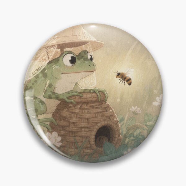Item preview, Frog Beekeeper Tending a Clover Hive Storybook Art designed and sold by PictorialWhimsy.