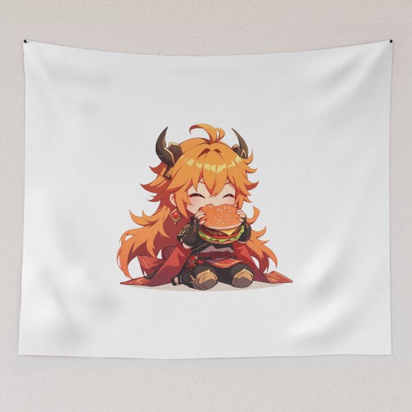 Item preview, Thoma Genshin Impact Chibi Burger Warm Kawaii Smile designed and sold by Dashsopaner.