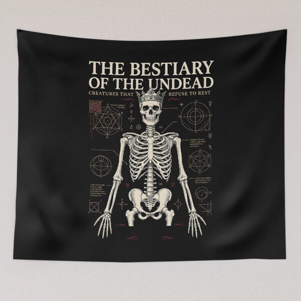 Item preview, The Bestiary Of The Undead - Dark Academia Skeleton Art designed and sold by SplashTastic.