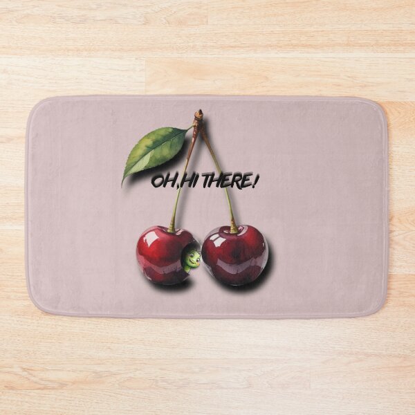 Item preview, Cute Cherry Worm Oh Hi There Cartoon Fruit designed and sold by mimikaka.