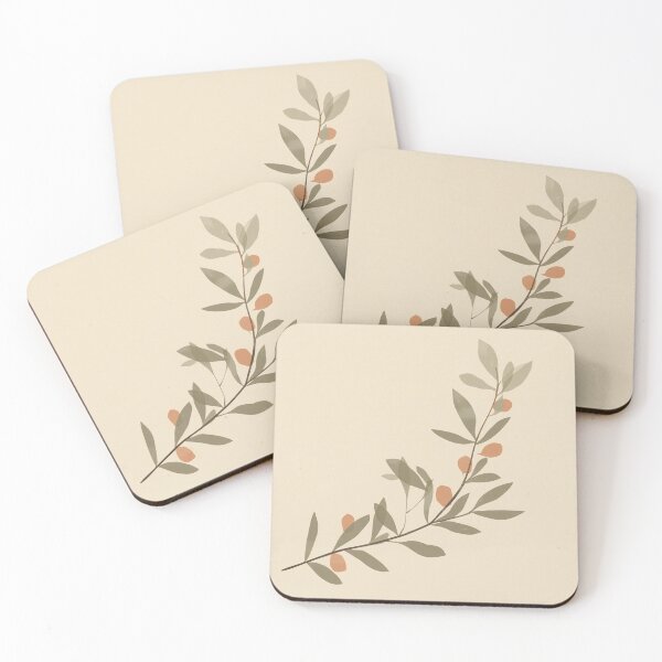 Item preview, Minimalist Olive Branch Illustration Muted Sage Green and Terracotta designed and sold by Zaramodo.
