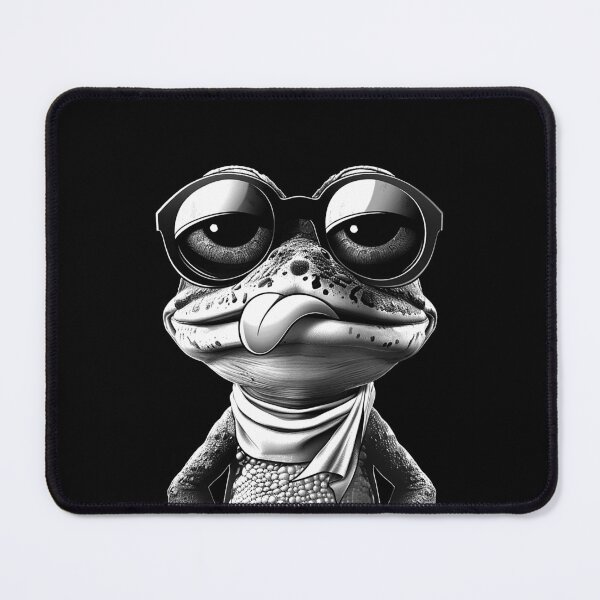 Item preview, Funny Frog with Sunglasses and Scarf Black and White Cool Amphibian Art Design designed and sold by inkoutninja.