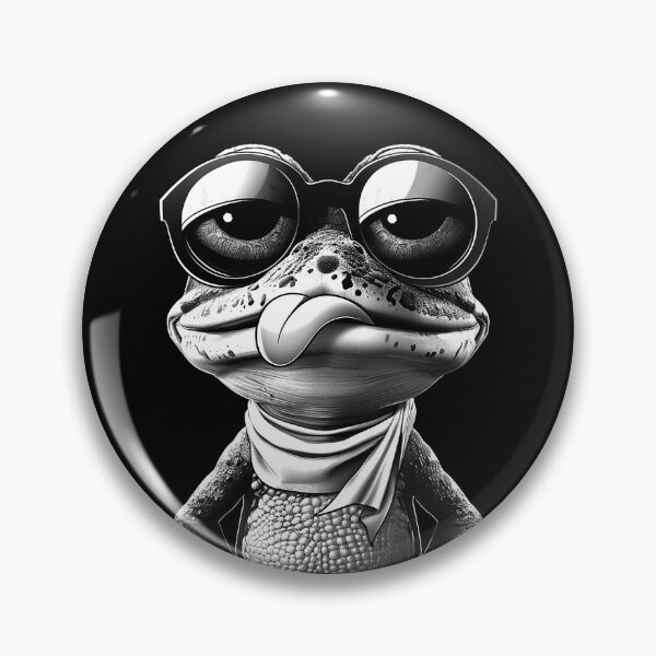 Item preview, Funny Frog with Sunglasses and Scarf Black and White Cool Amphibian Art Design designed and sold by inkoutninja.