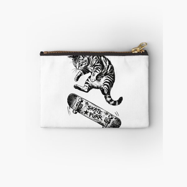 Item preview, Skate and Purr Vintage Skateboarding Cat Halftone Illustration designed and sold by seven things shop.