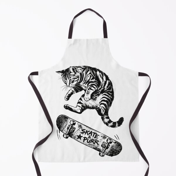 Item preview, Skate and Purr Vintage Skateboarding Cat Halftone Illustration designed and sold by seven things shop.