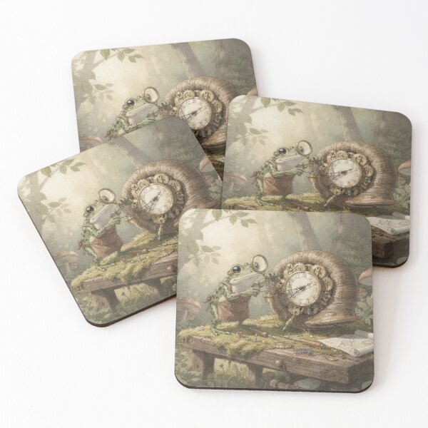 Item preview, Toad Clockmaker Winding a Snail-Shell Clock Storybook Art designed and sold by PictorialWhimsy.