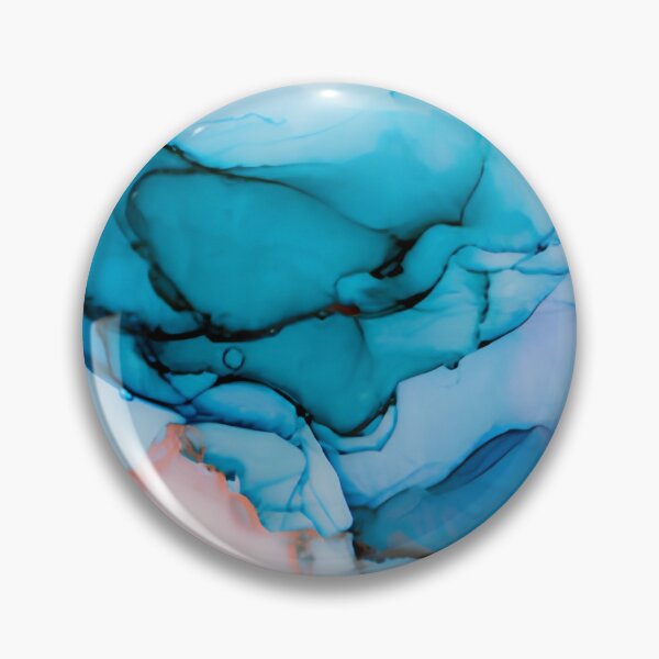 Item preview, Deep Ocean Blue and Soft Coral Alcohol Ink Abstract Wall Art designed and sold by LuxocaDesigns24.