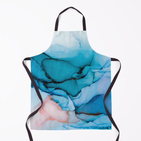 Item preview, Deep Ocean Blue and Soft Coral Alcohol Ink Abstract Wall Art designed and sold by LuxocaDesigns24.