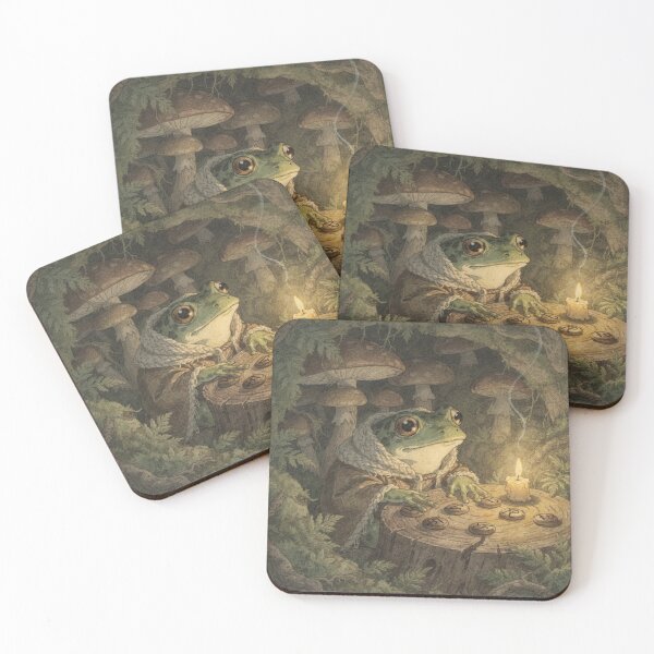 Item preview, Frog Cartomancer Reading Acorn Runes Storybook Art designed and sold by PictorialWhimsy.