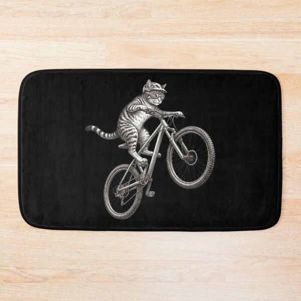 Item preview, Cool Cat Riding Mountain Bike Vintage Engraving Style - Biking Kitty Cycling Graphic designed and sold by seven things shop.
