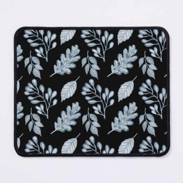 Item preview, Black Slate Blue Leaf Pattern | Moody Gothic Botanical Art designed and sold by Jyoti Digital Artist.