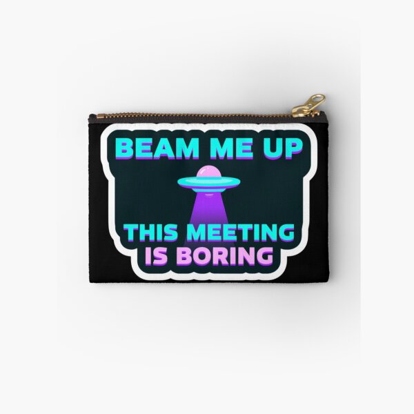 Item preview, Beam Me Up — Funny UFO Sticker Saying "This Meeting Is Boring" for Office and Remote Work designed and sold by KanDa-Shop.
