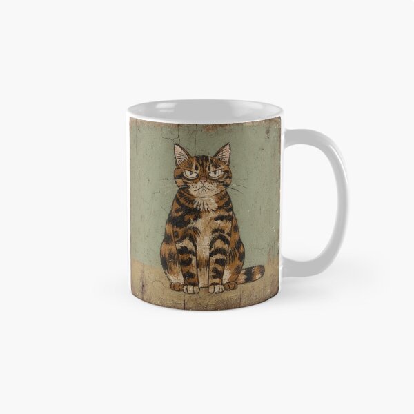 Item preview, Tortoiseshell Cat With Resting Grump Face Folk Art designed and sold by PictorialWhimsy.