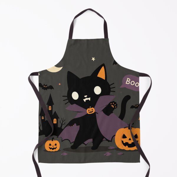 Item preview, Cute Vampire Cat Halloween – Spooky Black Cat with Purple Cape designed and sold by N-TwistTails.
