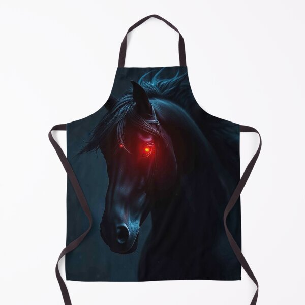 Item preview, Dark Mystical Black Horse with Glowing Red Eyes – Dramatic Fantasy Equine Portrait designed and sold by MFMart.