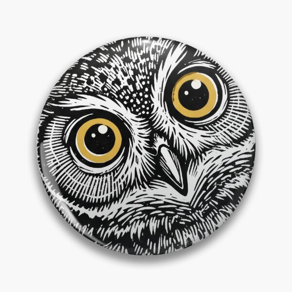 Item preview, Vintage Woodcut Owl Portrait - Detailed Black and White Bird Illustration designed and sold by seven things shop.