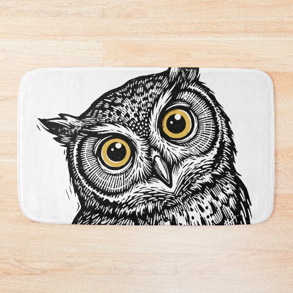 Item preview, Vintage Woodcut Owl Portrait - Detailed Black and White Bird Illustration designed and sold by seven things shop.