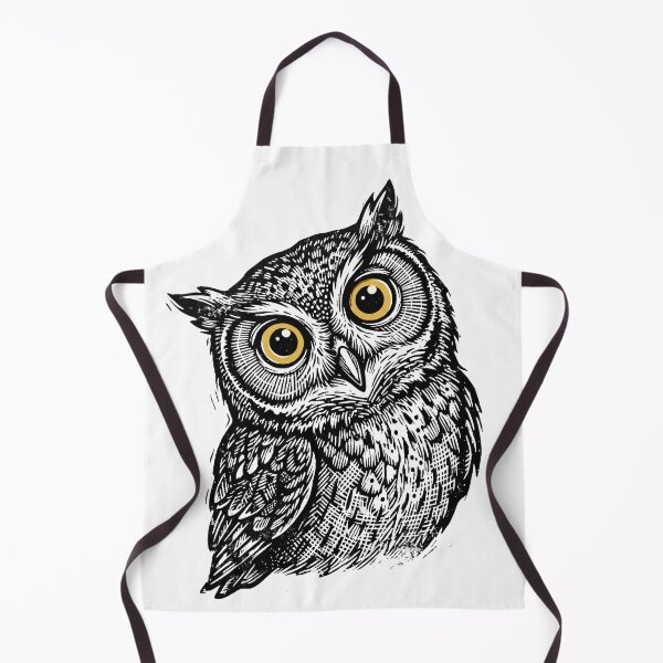 Item preview, Vintage Woodcut Owl Portrait - Detailed Black and White Bird Illustration designed and sold by seven things shop.
