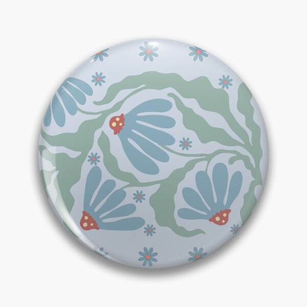 Item preview, Vintage large and small blue daisies  designed and sold by 247DesignStudio.