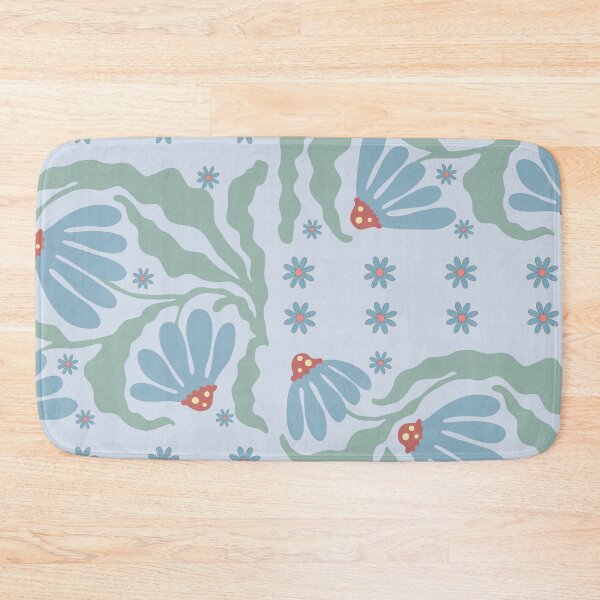 Item preview, Vintage large and small blue daisies  designed and sold by 247DesignStudio.
