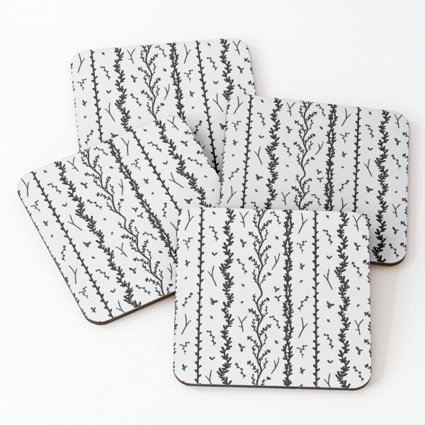 Item preview, Black plants minimalistic pattern designed and sold by feannaart.