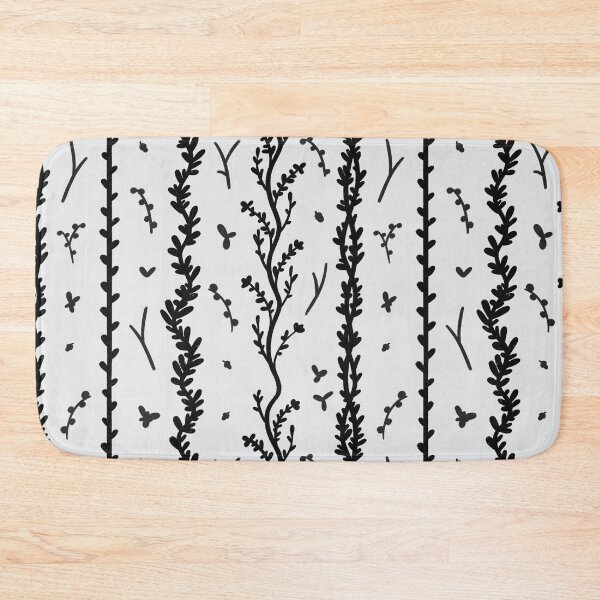 Item preview, Black plants minimalistic pattern designed and sold by feannaart.