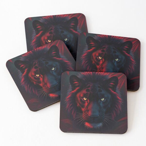 Item preview, Dark Mystical Black Panther with Glowing Eyes – Intense Red Aura Fantasy Portrait designed and sold by MFMart.