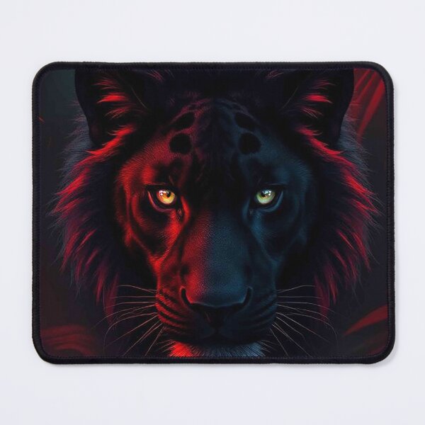 Item preview, Dark Mystical Black Panther with Glowing Eyes – Intense Red Aura Fantasy Portrait designed and sold by MFMart.