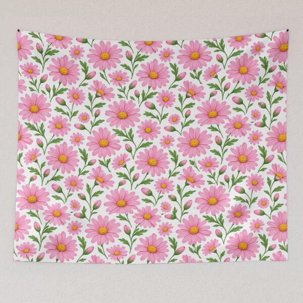 Item preview, Pink Daisy Floral Botanical Pattern designed and sold by SeJaa.