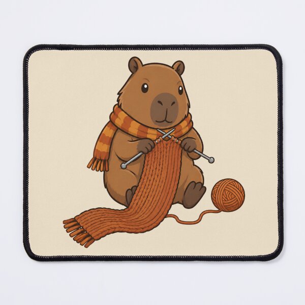 Item preview, Autumn Capybara Knitting Cozy Vibes designed and sold by Ivy-Triggs.